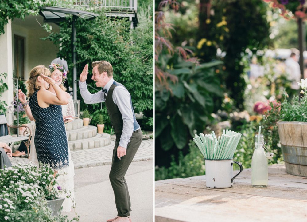 Barfuß Hippie Scheunen-Hochzeit in der alten Tenne bei Moosinning