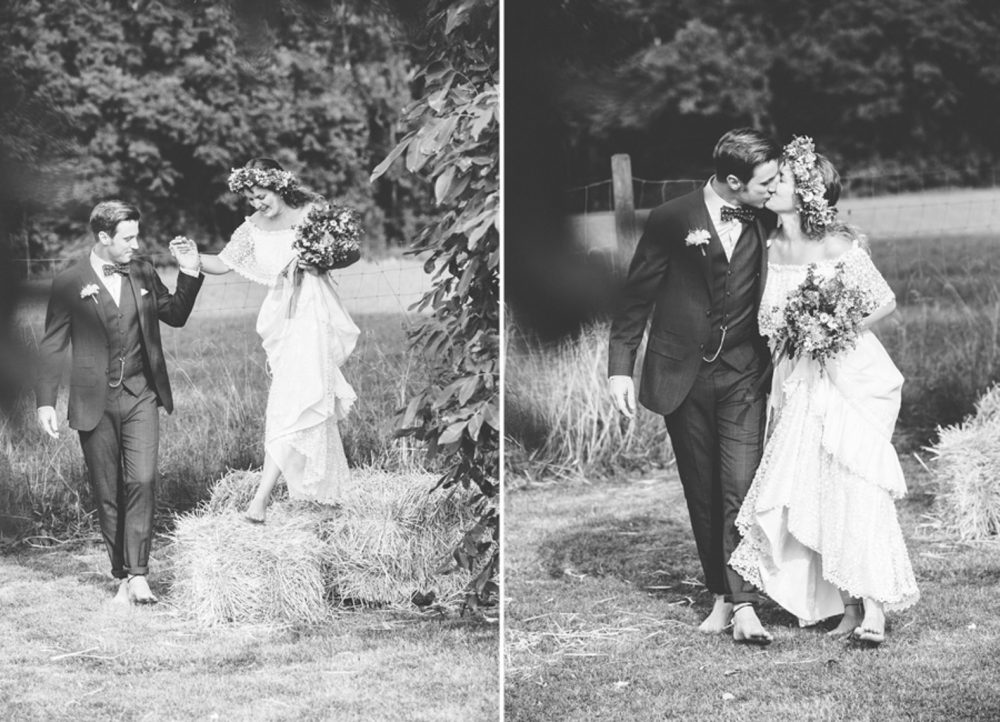 Barfuß Hippie Scheunen-Hochzeit in der alten Tenne bei Moosinning