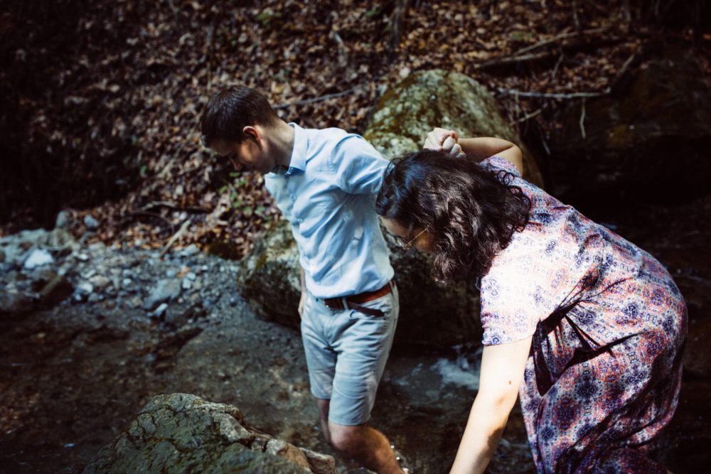 Engagement Shooting zwischen Wasserfällen